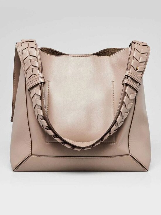 Stella McCartney Handbags - Stella McCartney Grey Faux Leather Medium Hobo Bag